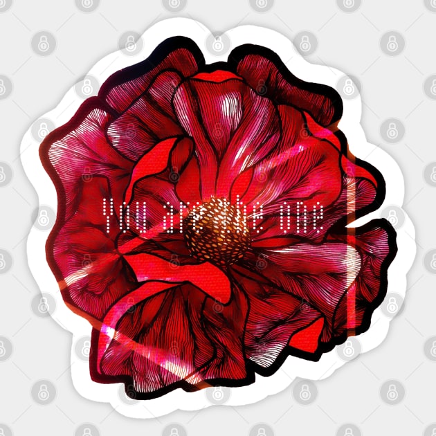 YOU  ARE THE ONE Sticker by MAYRAREINART